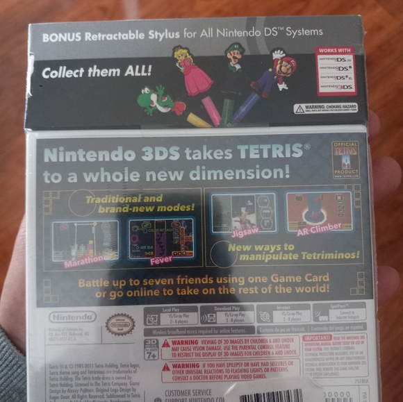Tetris Axis Nintendo 3DS & Retractable Mario Stylus New Sealed Rare - Picture 7 of 12